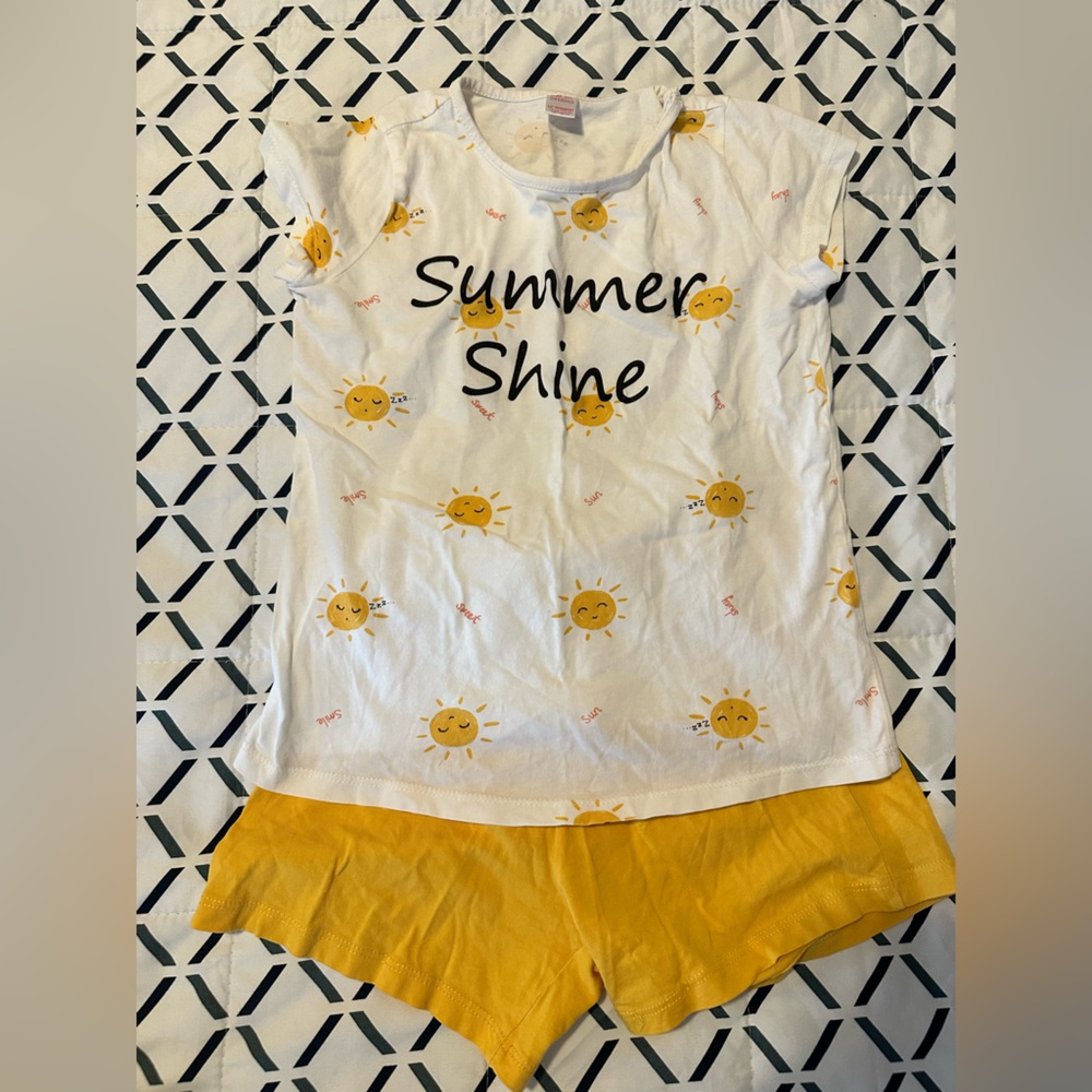 Kids Summer Shine Yellow and White Shirt